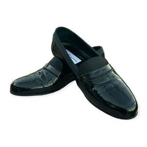 Mezlan Mirage Black Patten Leather Formal Slip On dress Shoes Size 8.5M